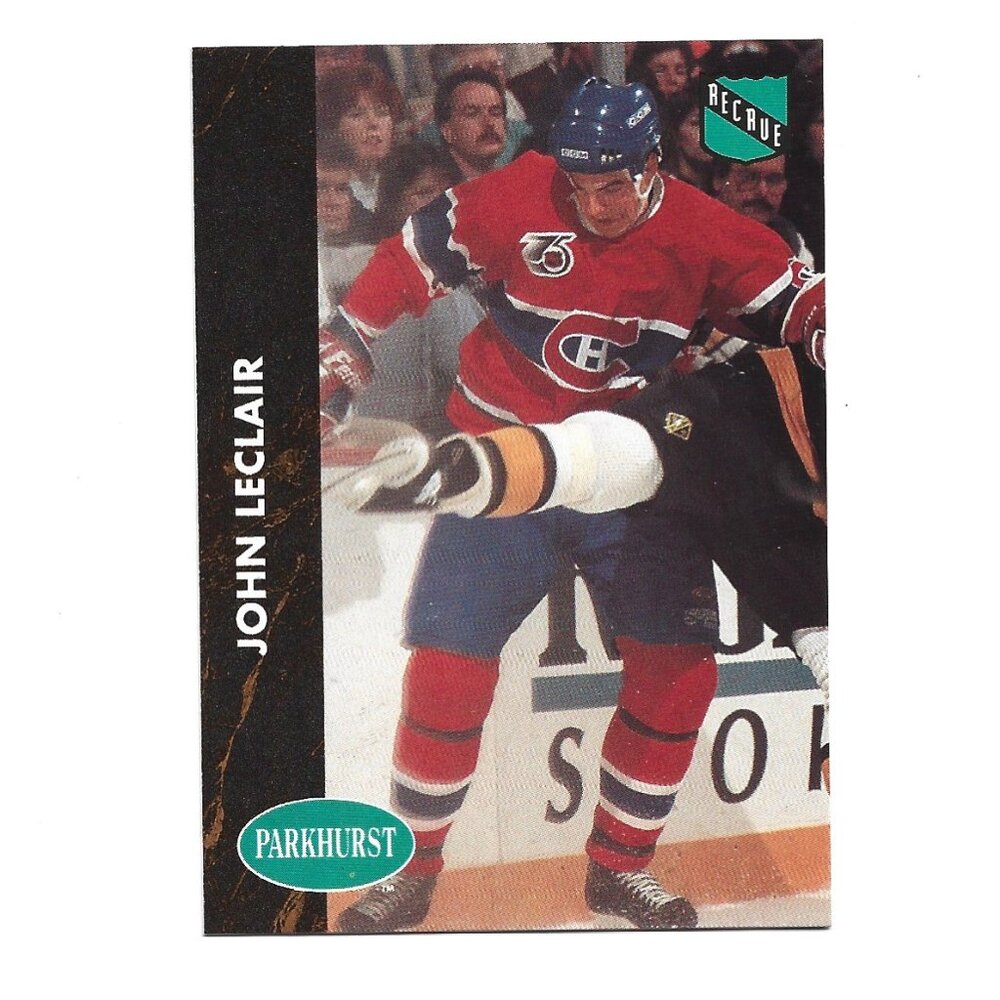 1992 French Parkhurst John LeClair Montreal Canadiens Rookie Hockey Card [h34]